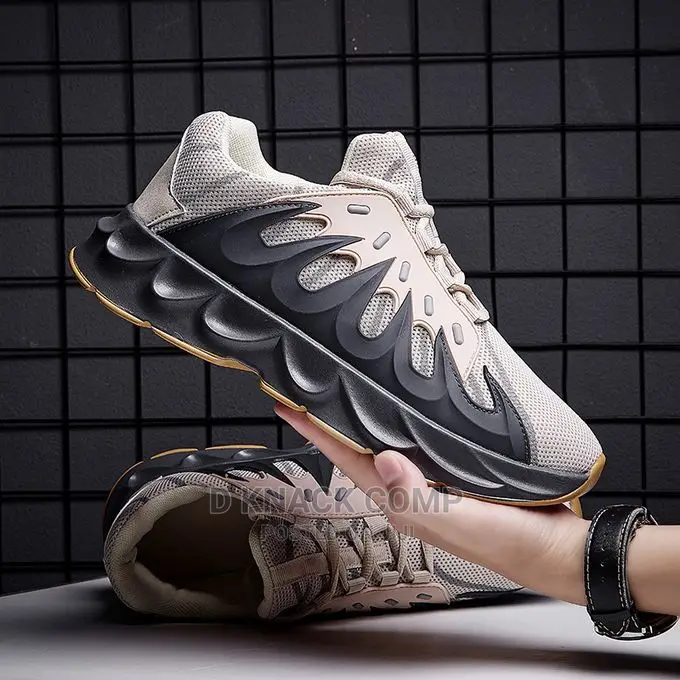 Running Shoes Fashion Sneakers Lace Up Beige