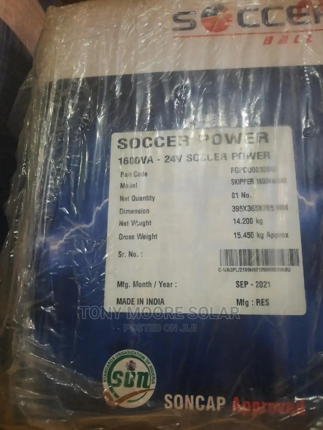 1.6kva 24v Soccer Power Inverter Made In India