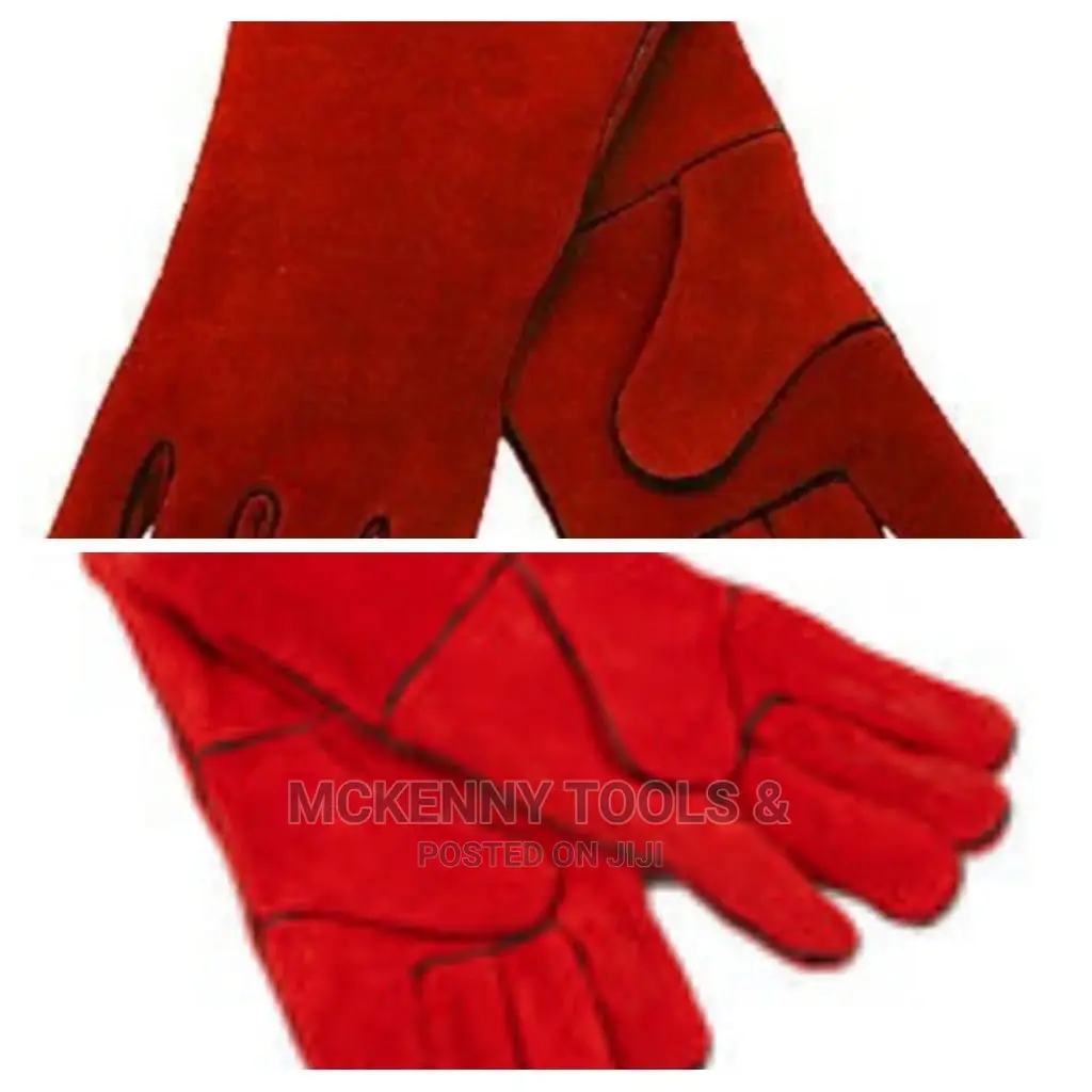 Leather Hand Gloves-red