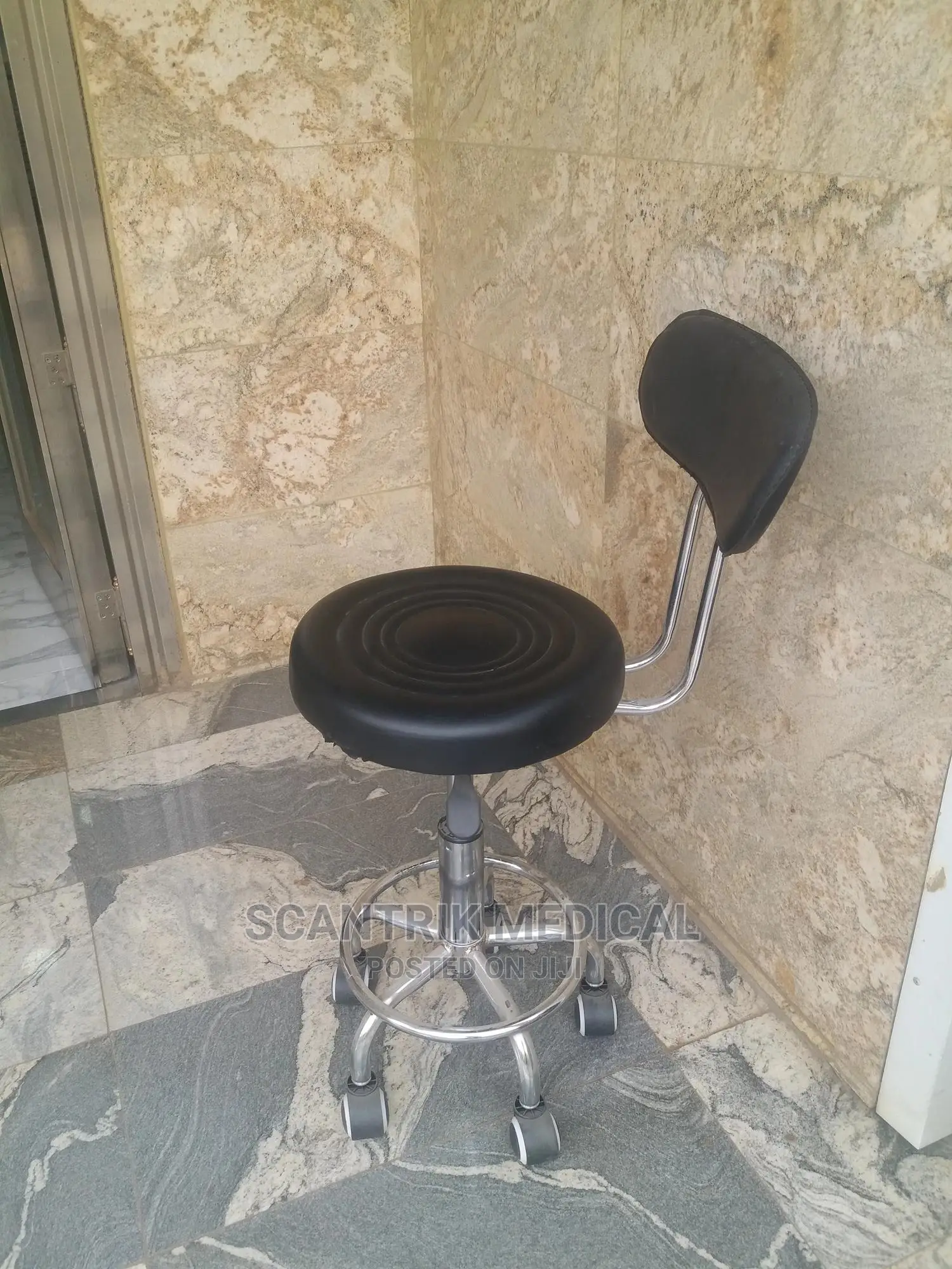 Lab Metal Working Stool Chair With Adjustable and Backrest