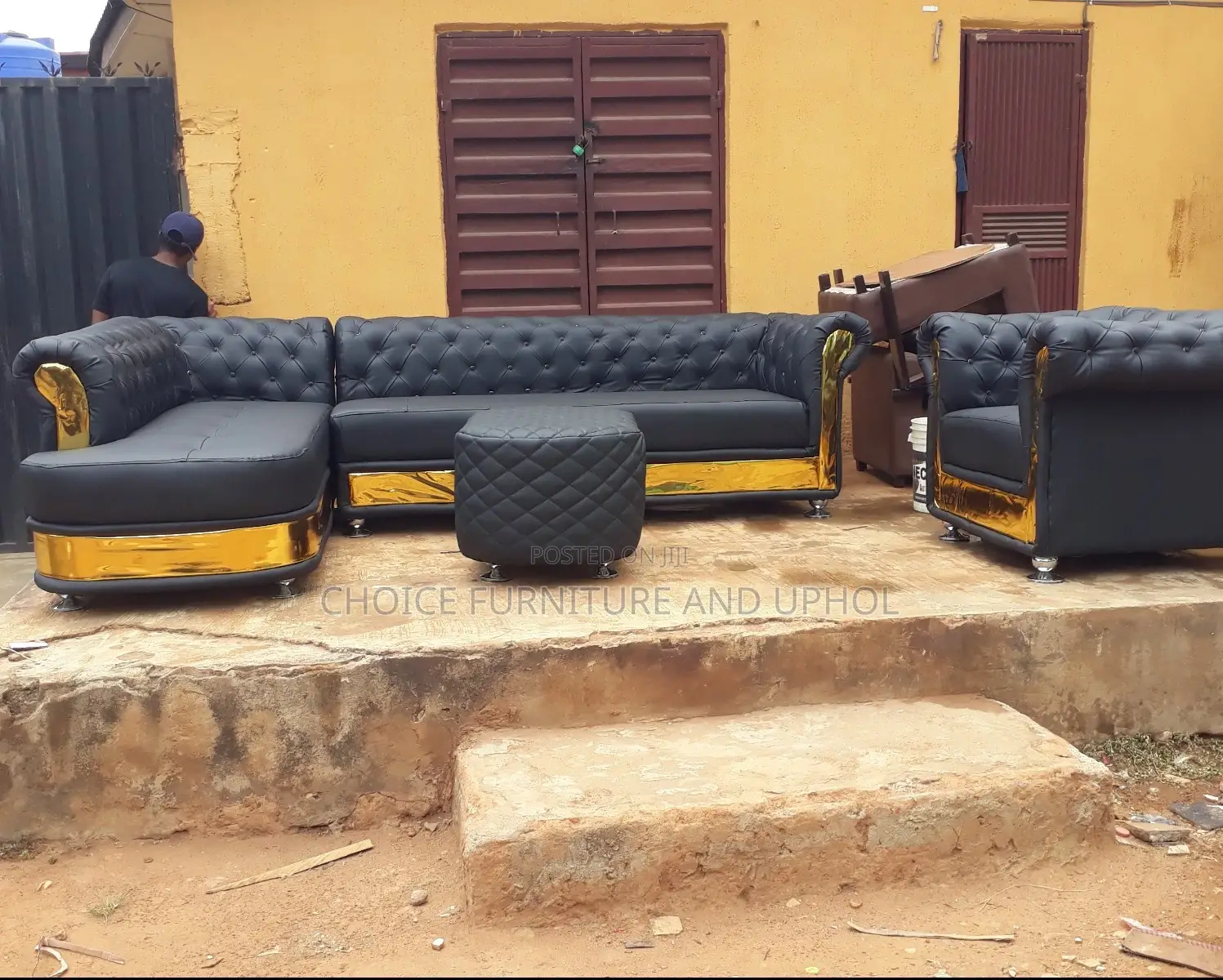 Sofa Set of Chair Corner Unit Plus Central Table