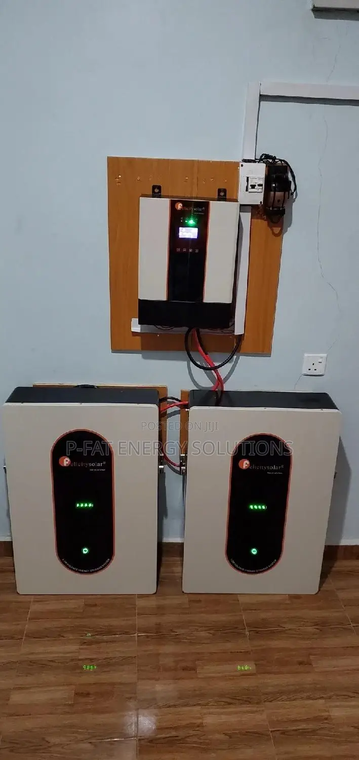 5kva Hybrid Inverter, 2 7.5kwh Lithium Battery, 20panels