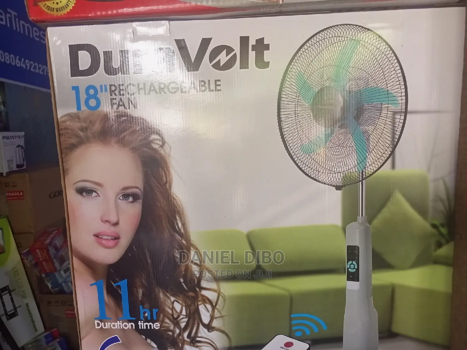 Duravolt Rechargeable Fan 18inches