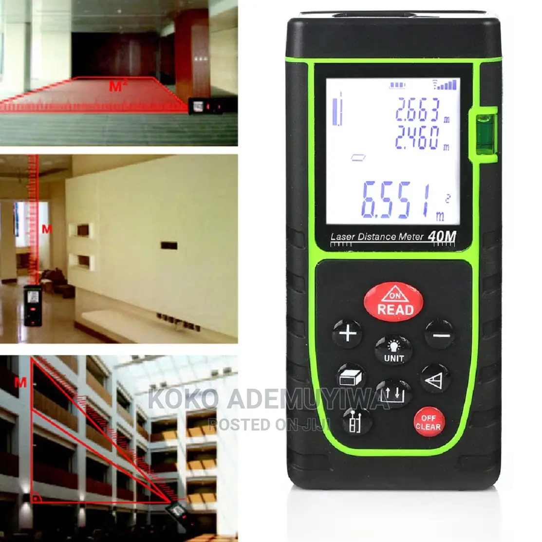 KDK Laser Distance Meter Rangefinder 40m Tape