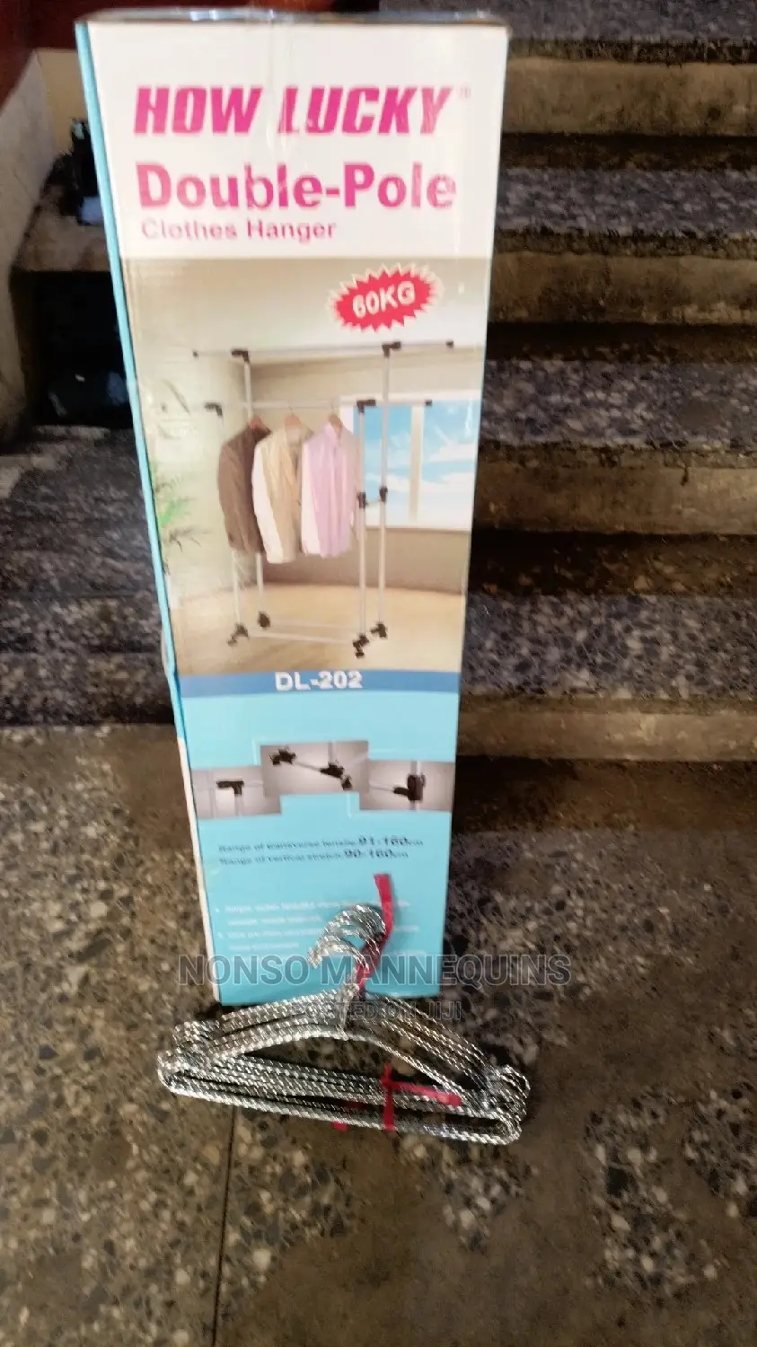 60kg Load Capacity How Lucky Double Pole Clothes Rack