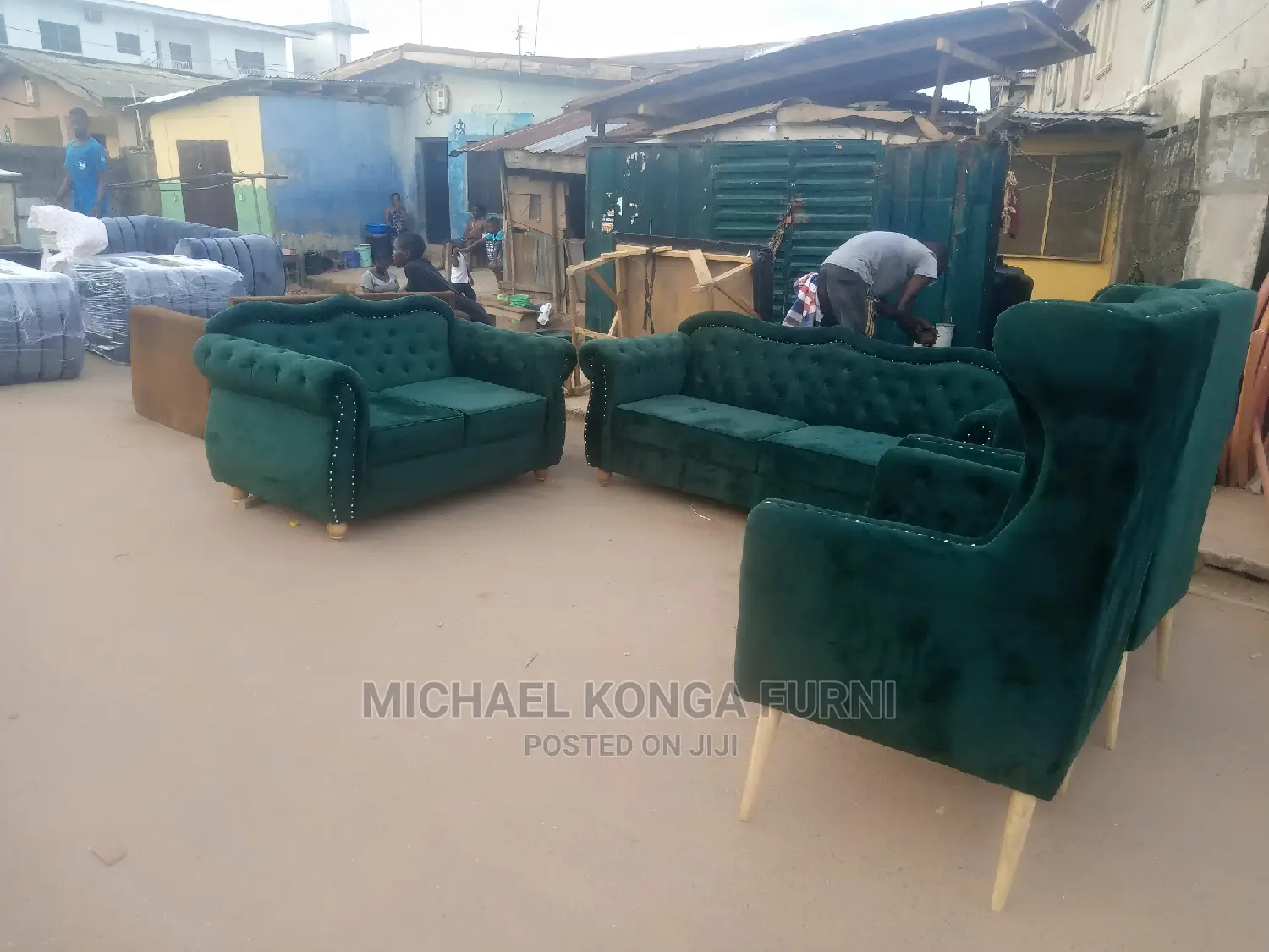 Modern 7 Seater Living Room Fabric Made Sofa Chair.