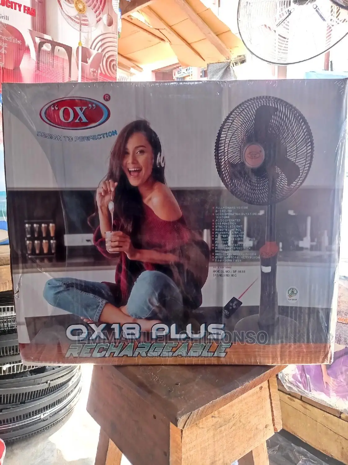 18 Inches Ox Rechargeable Standing Fan