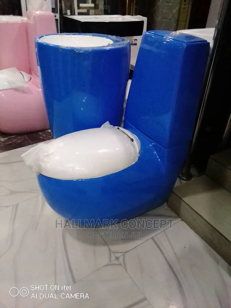 Egg Shaped Water Closets With Stand Alone Basin.