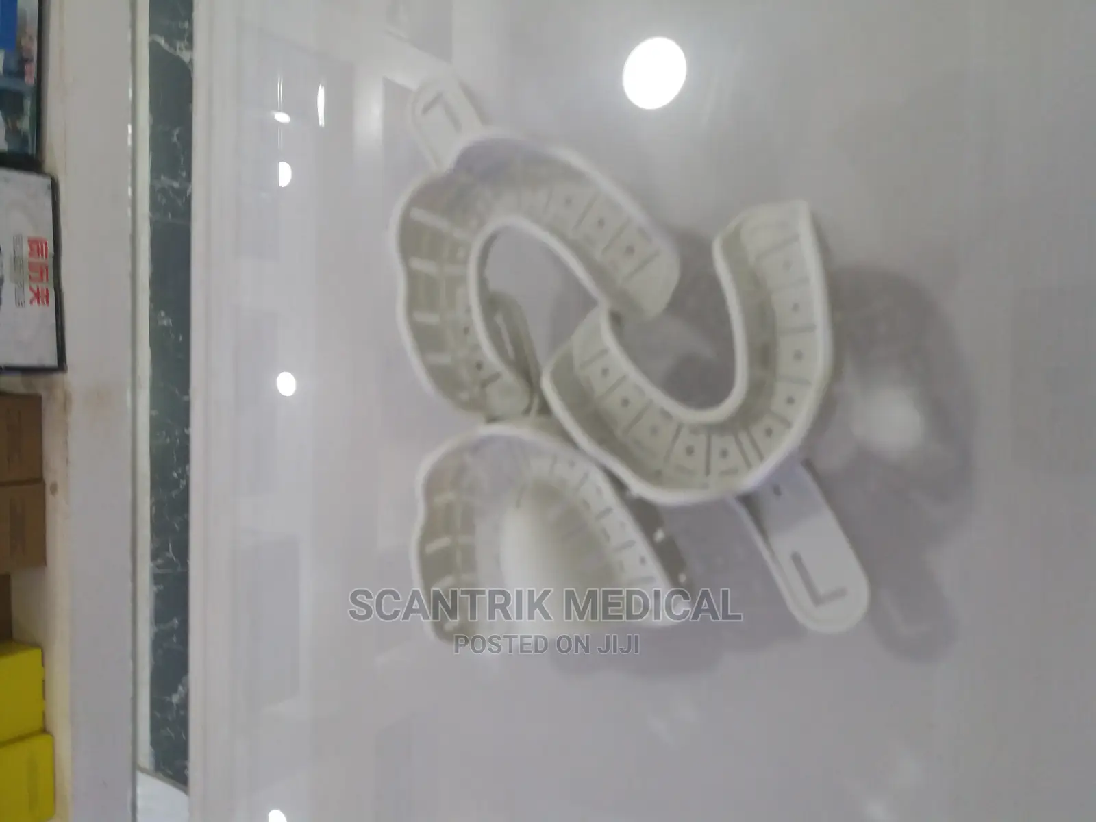 Dental Impression L Tray Perforated Plastic