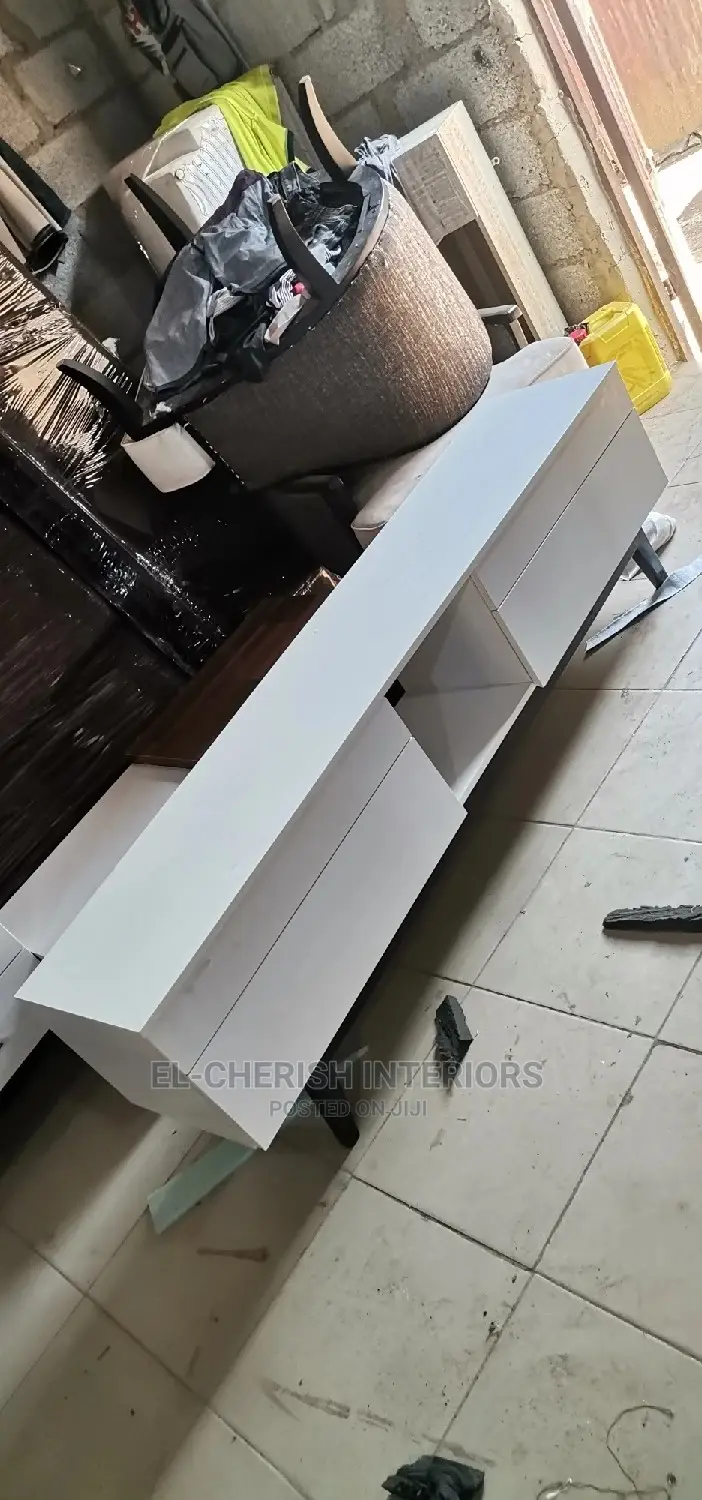 White TV Stand.