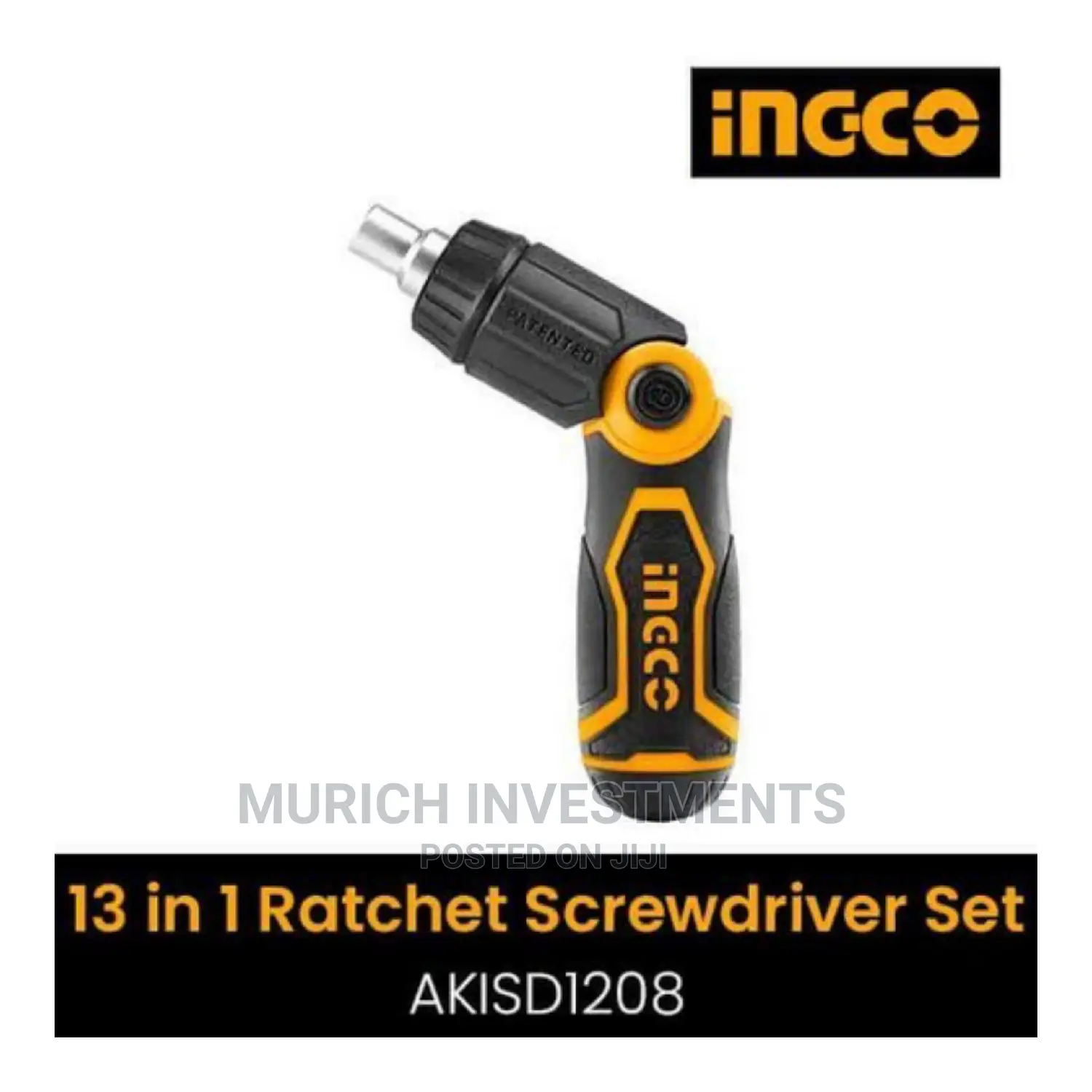 Ingco 13-in-1 Ratchet Screwdriver Set CR-V, Folding Handle