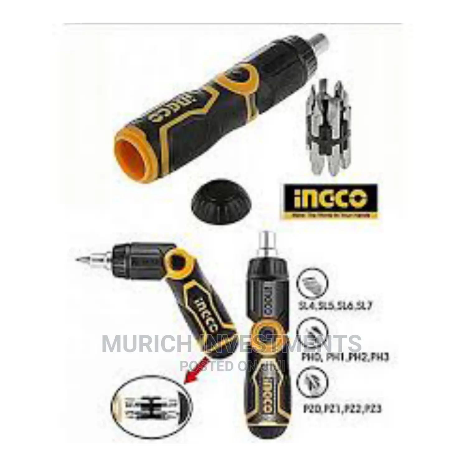 Ingco 13-in-1 Ratchet Screwdriver Set CR-V, Folding Handle