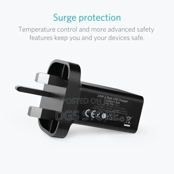 Anker 24w 2- Port Usb Charger