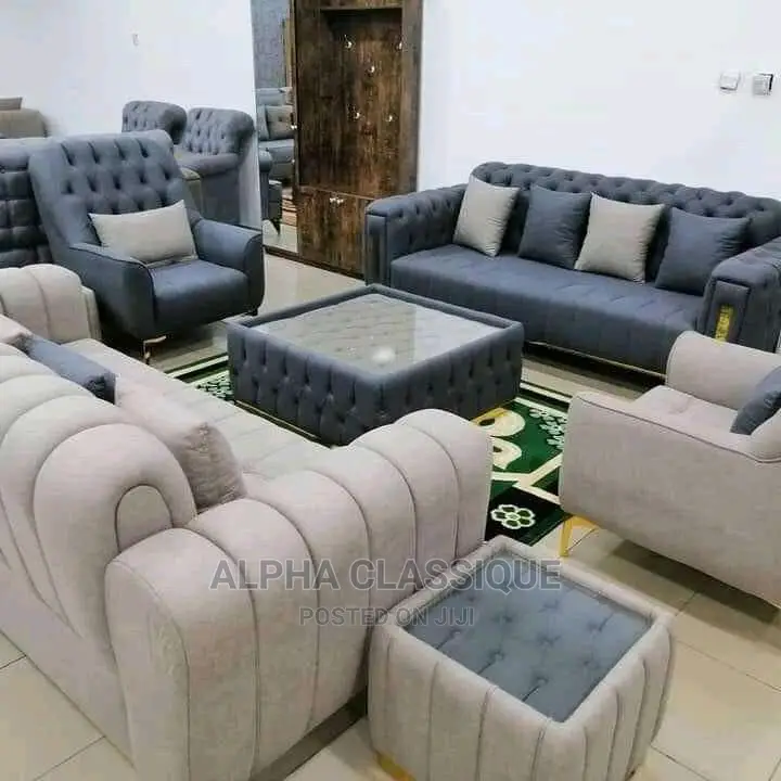 Modern 7 Seater Living Room Fabric Made Sofa Chair.
