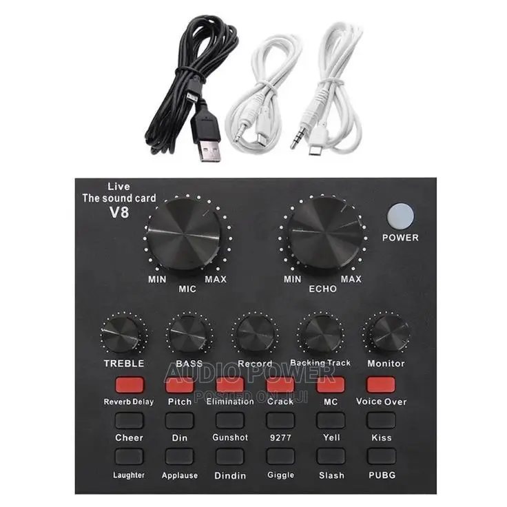 V8 Sound Card for Mobile Phones, Karaoke, and PC