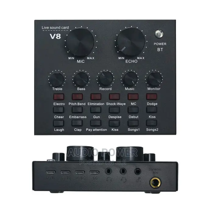 V8 Sound Card for Mobile Phones, Karaoke, and PC
