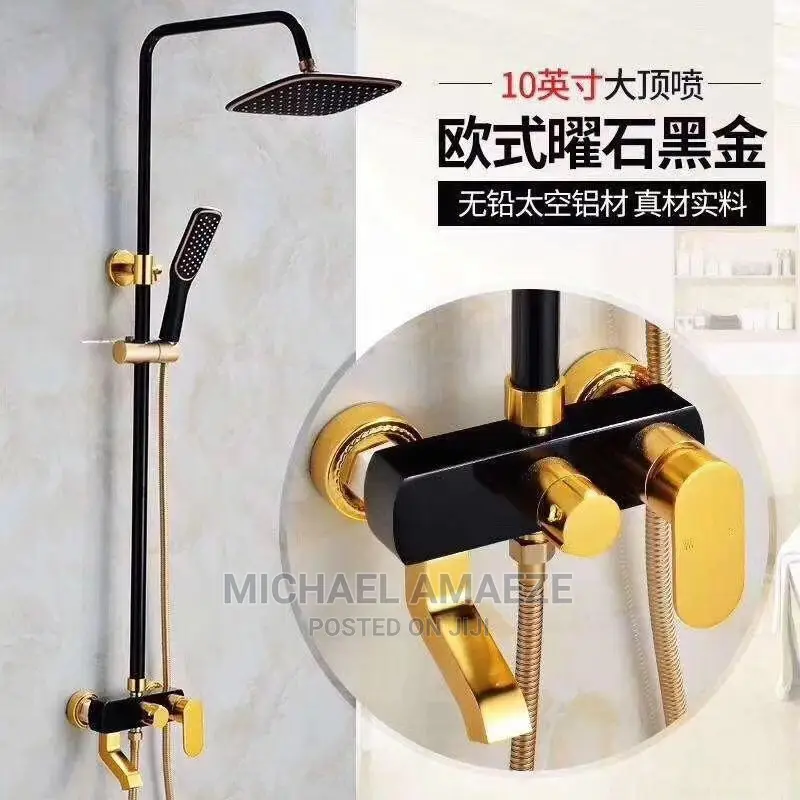 Black and Gold Shower