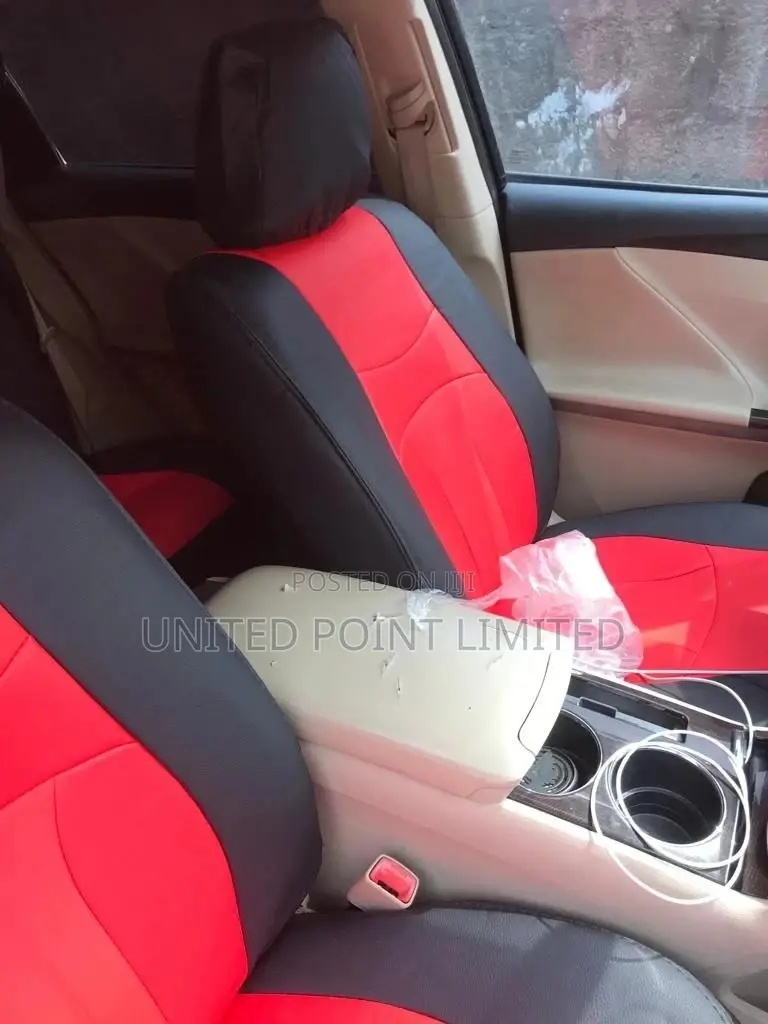 Plain Leather Seat Cover Red And Black