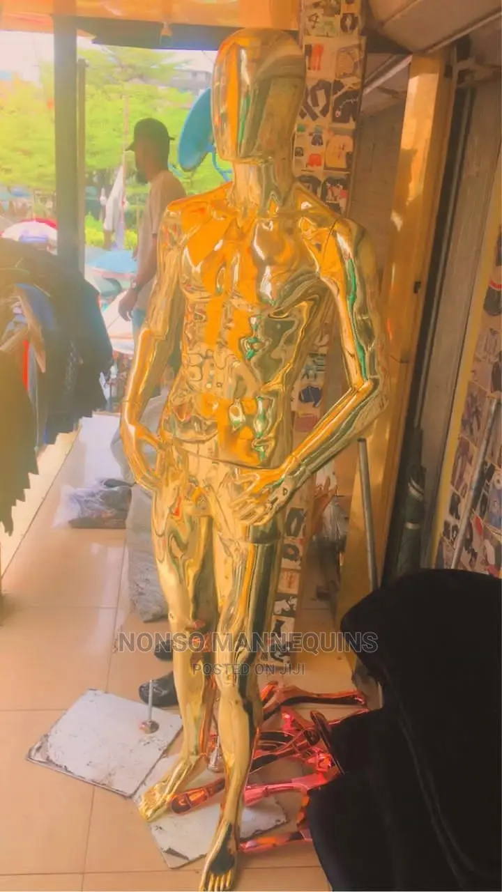 Full Male Gold Chrome Mannequin Display
