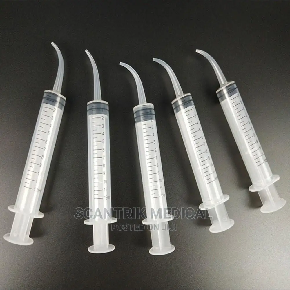Elbow Syringe Irrigation Syringe Curved Tip Dental Impressio