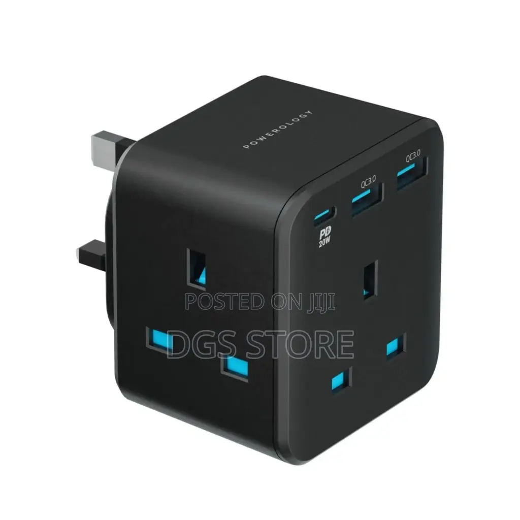 Powerology 3 Outlet Wall Socket With Fast Charging Usb Pd20w