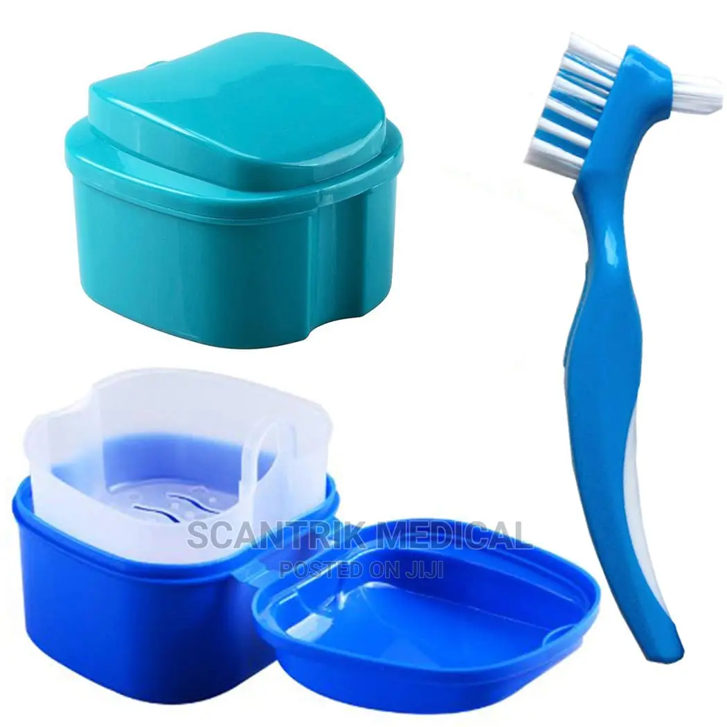 Denture Bath Box False Teeth Storage Box With for Cleaning