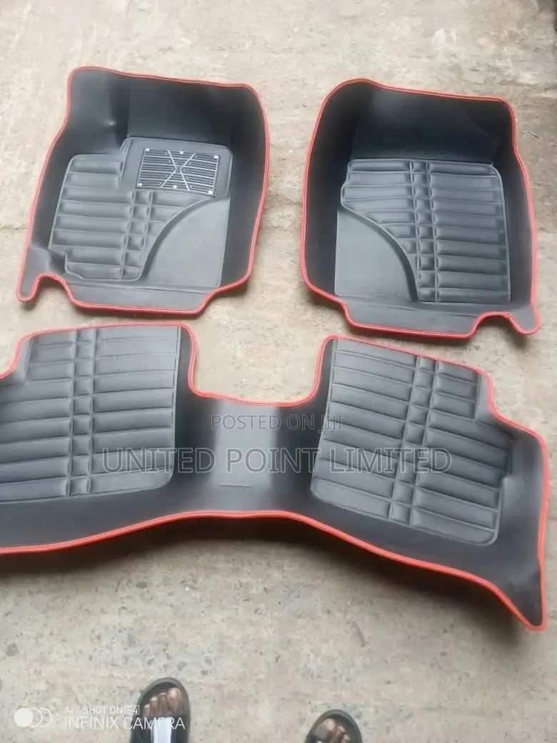 Red And Black Leather Footmat