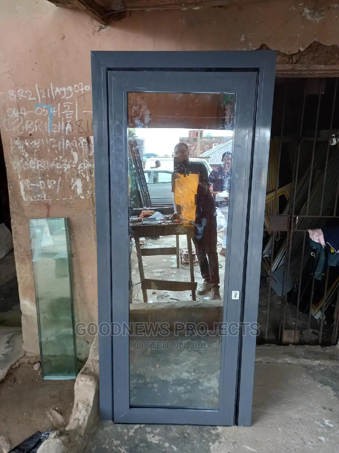 Aluminium Swing Door With Reflective Glass