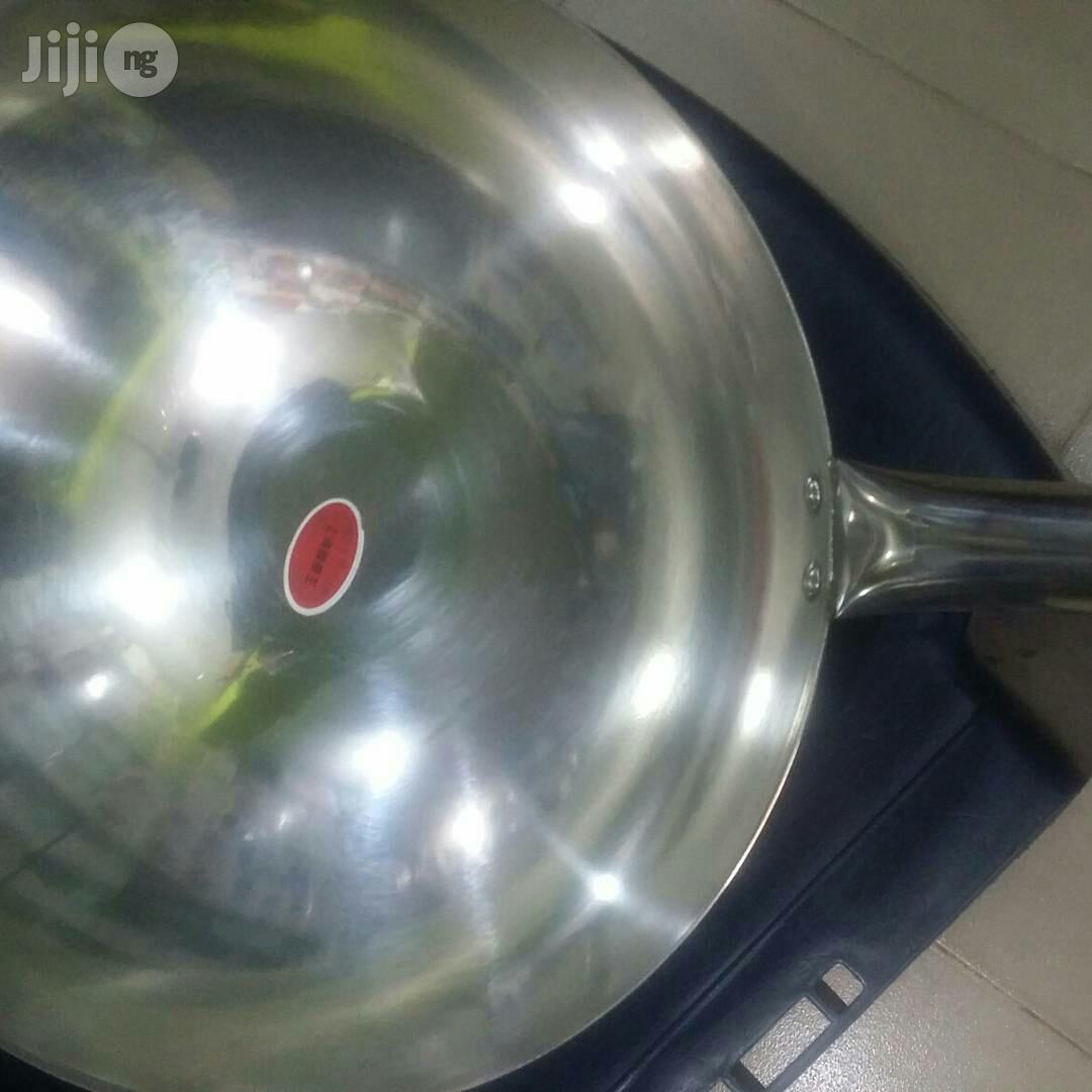 Induction Stainless Steel Wolk Frying Pan 34cm