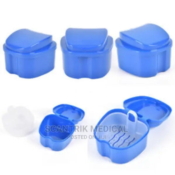 Denture False Teeth Storage Box With Hanging Net Container