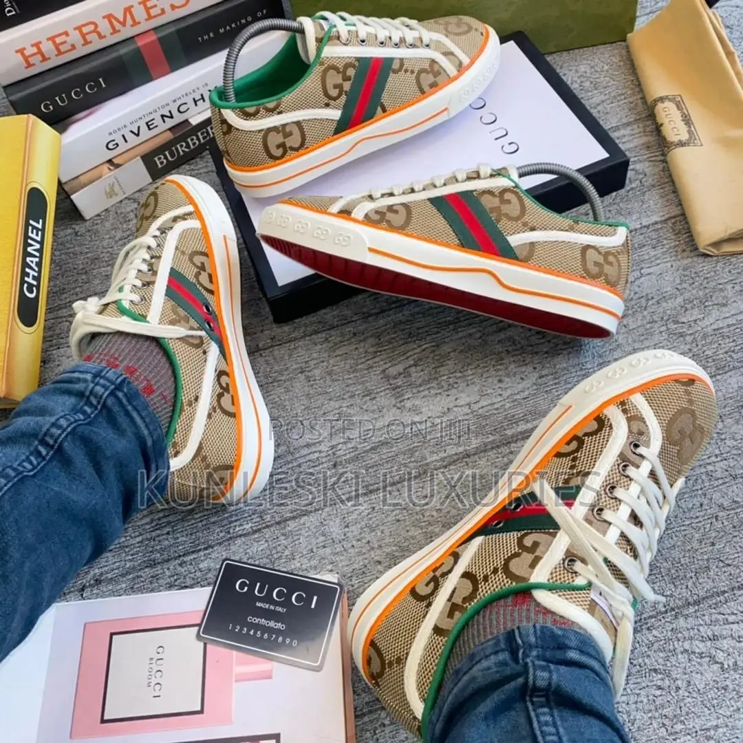 Original Gucci Men’S Tennis 1977 Bold Gg Sneakers Available