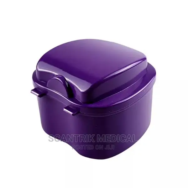 Apple Shape Denture Bath Box Case Dental False Teeth