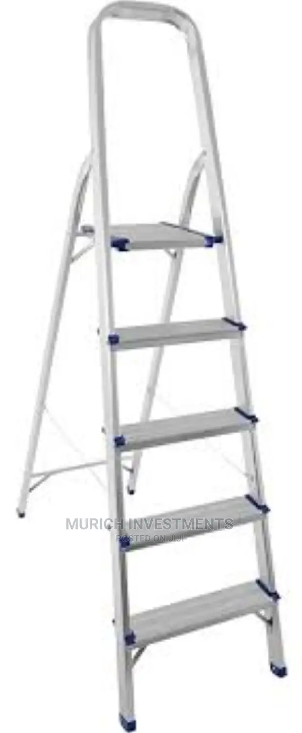 Aluminum 5-Step Ladder (Silver, 1 Piece)