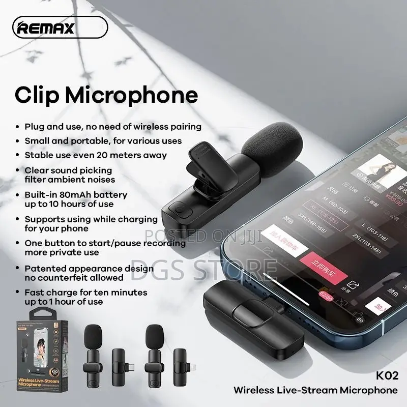 Remax Wireless Live Stream Microphone KO2 for Type C iPhone