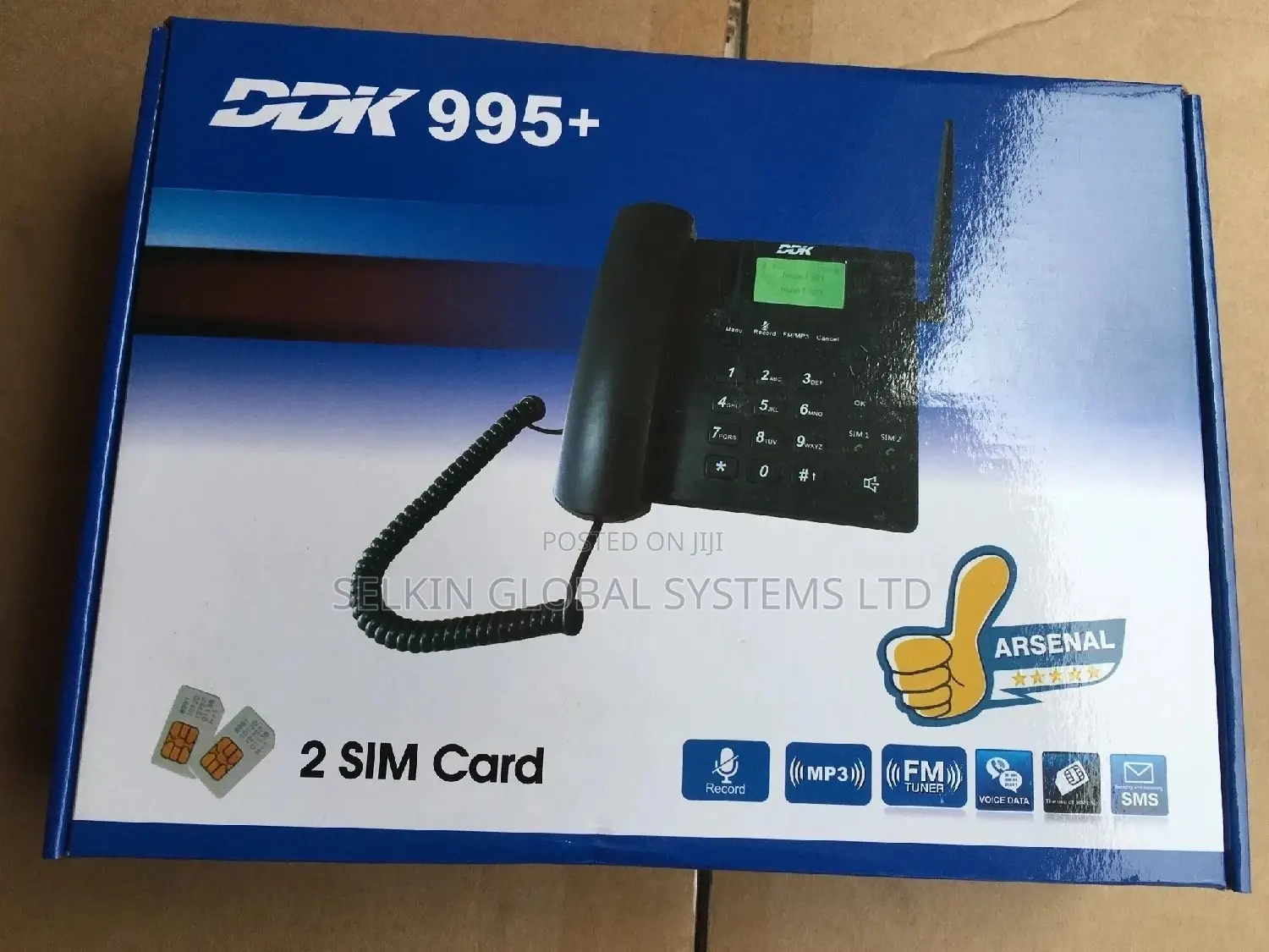 Dual Universal Sim Card Table Phone With Battery Backup