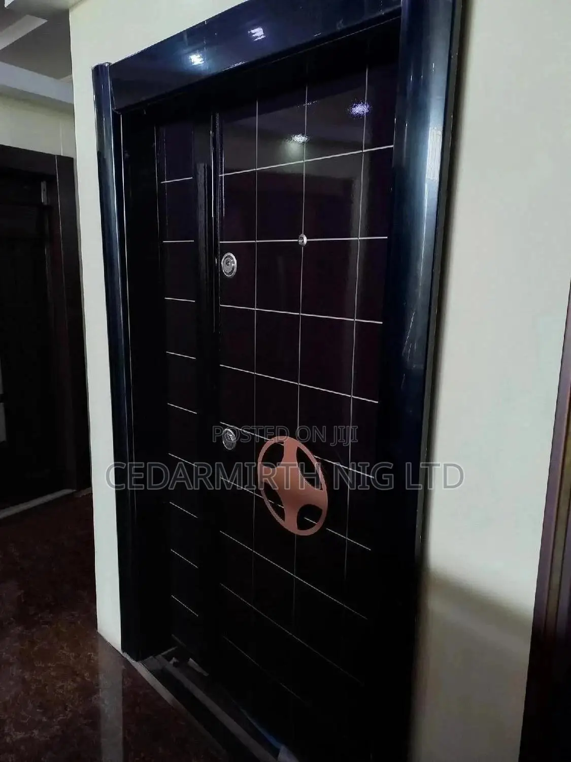 Black Draft Security Entrance Door