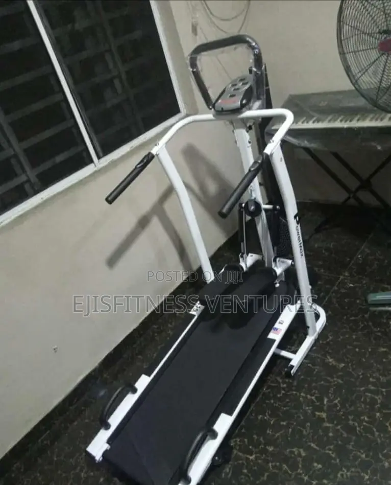 Manual Treadmill With Twister, Push Up Bar and Stepper