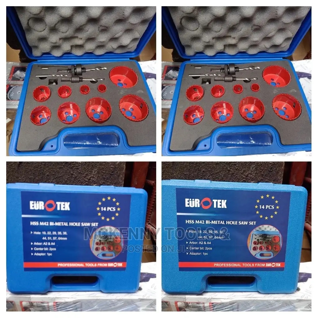 Eurotek 14 PCS Xmech HSS M42 Bi-Metal Hole Saw Set >