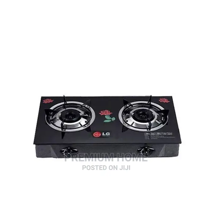LG Glass Gas Double Burner