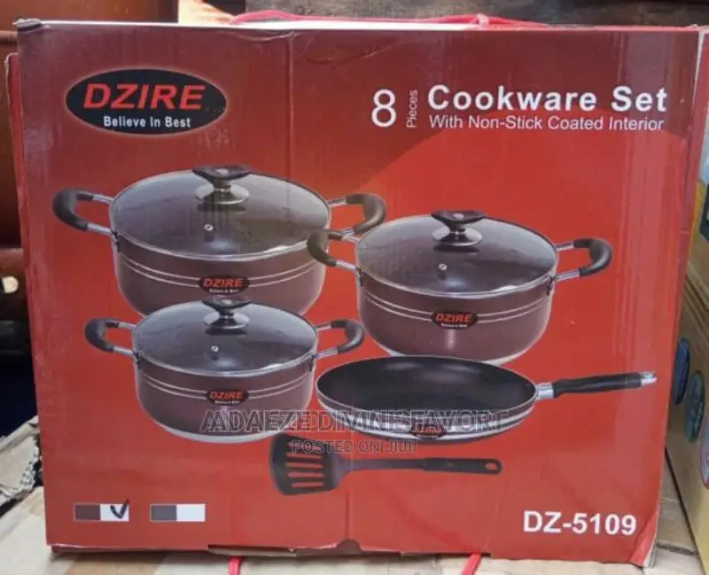 8 Pieces Cookware Set With Non-Stick Coated Interior