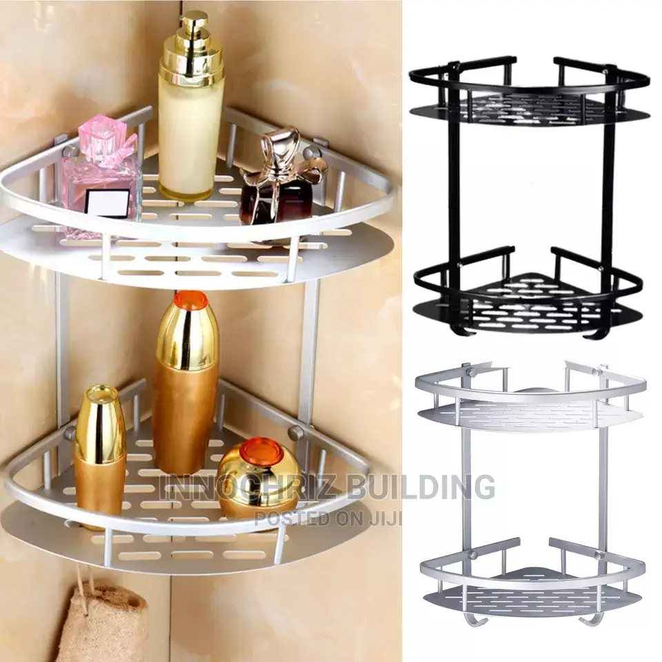 White Aluminum Corner Shelf