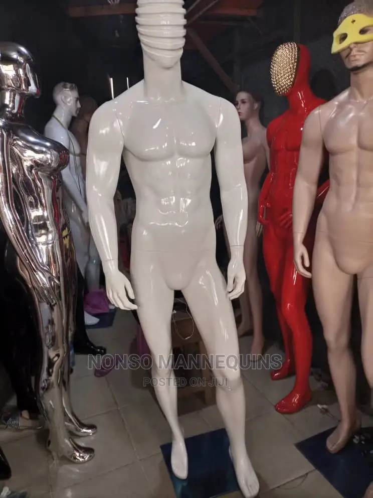 Glossy White Fibre Line Face Male Display Mannequin