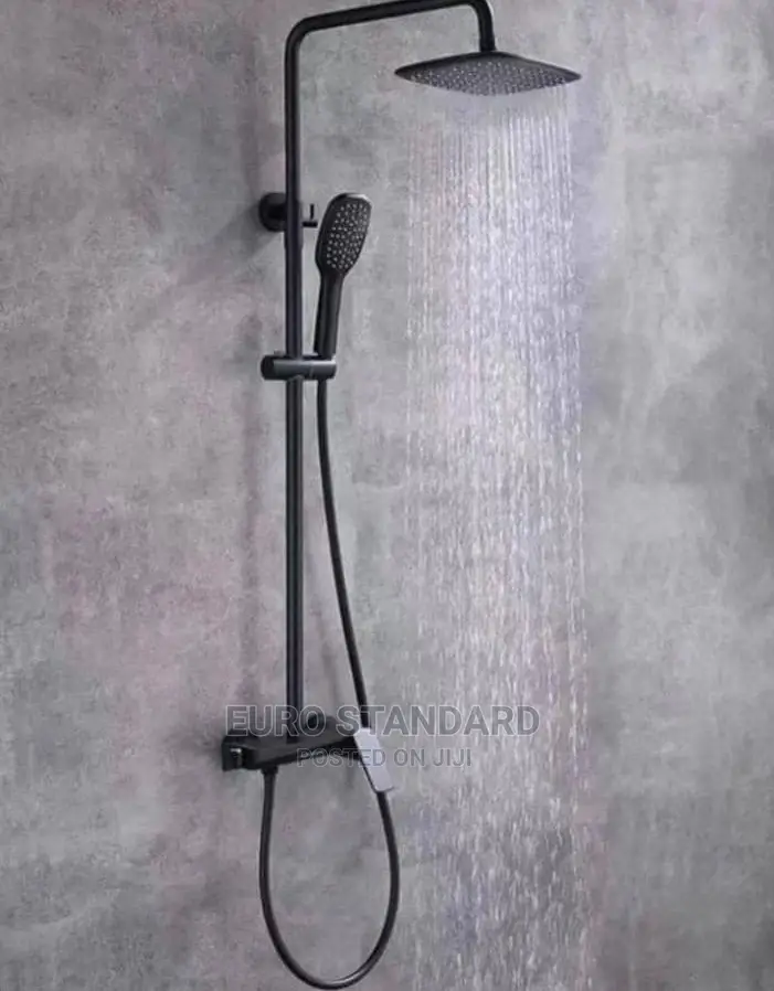 Black Standing Shower With Side Control