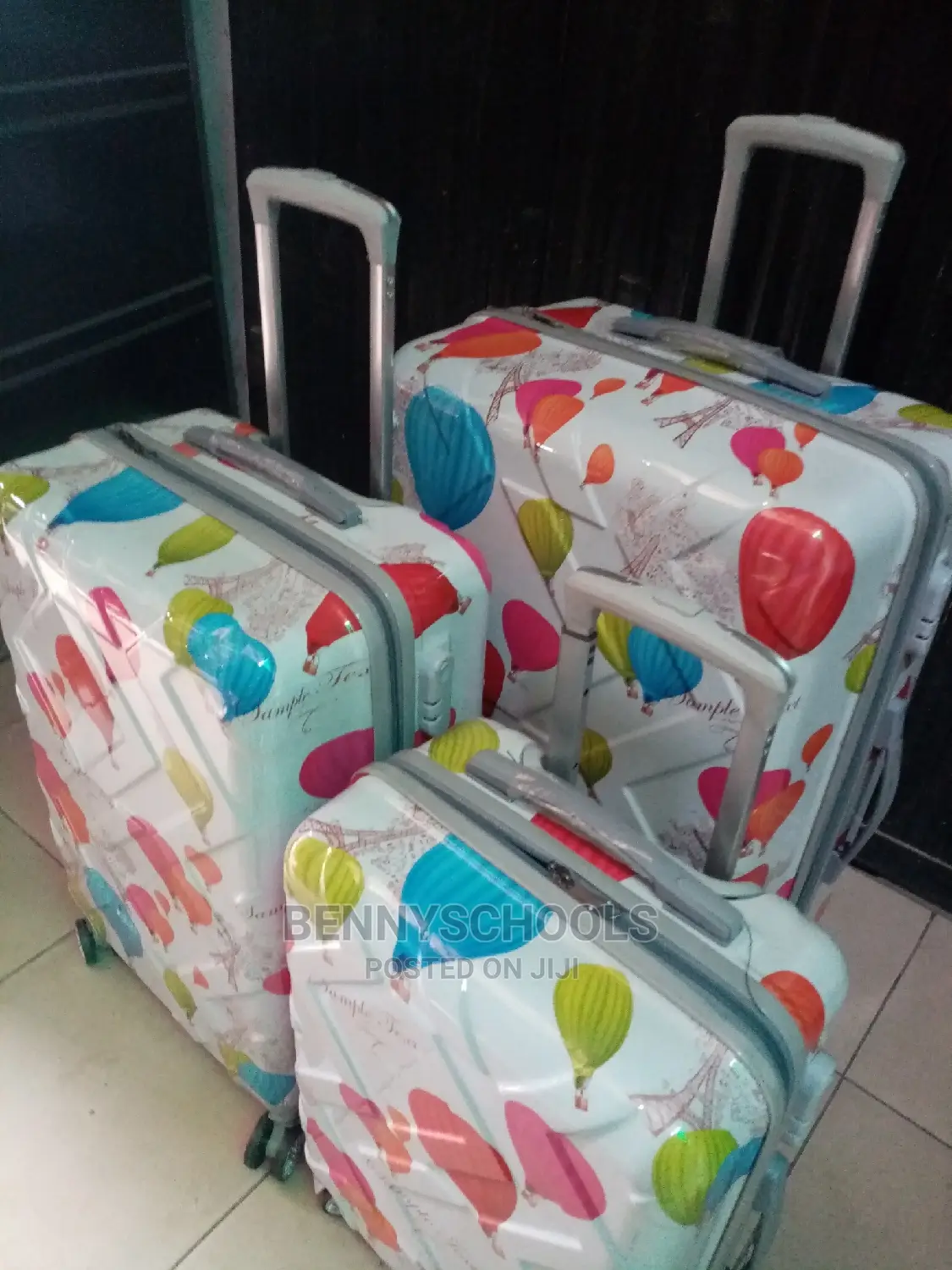 Set of 3 Balloon Colorful Traveling Luggage Boxes