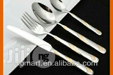 Silver and Gold Cultlery Set Stainless Steel 24pcs, 18/10