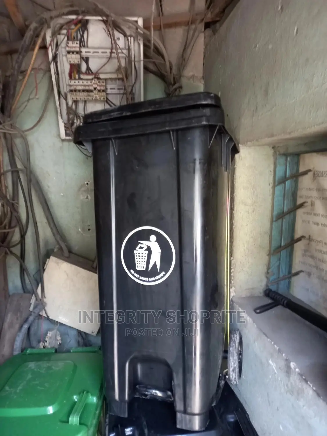 Industrial Waste Bin, Black 120l
