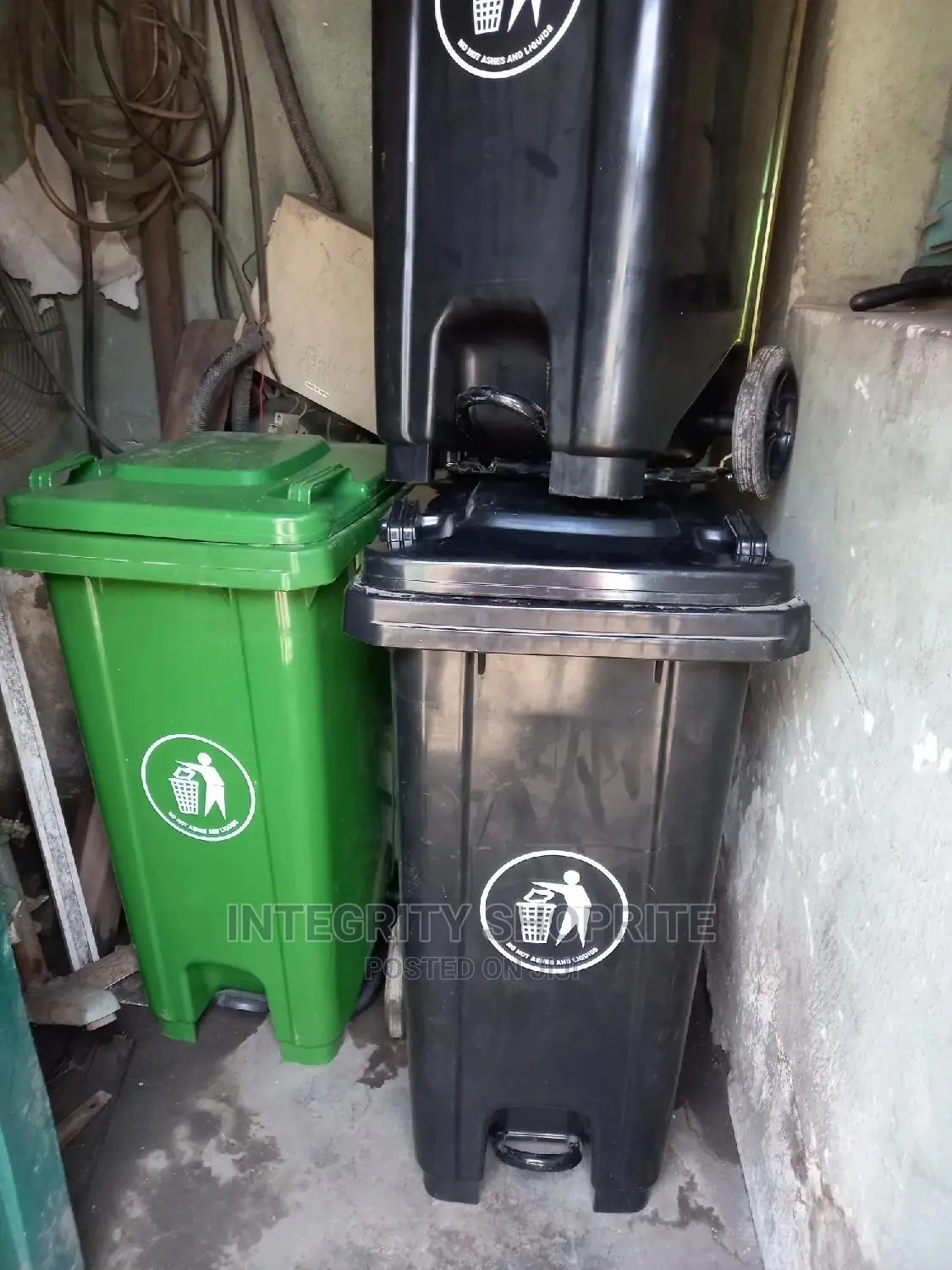 Industrial Waste Bin, Black 120l