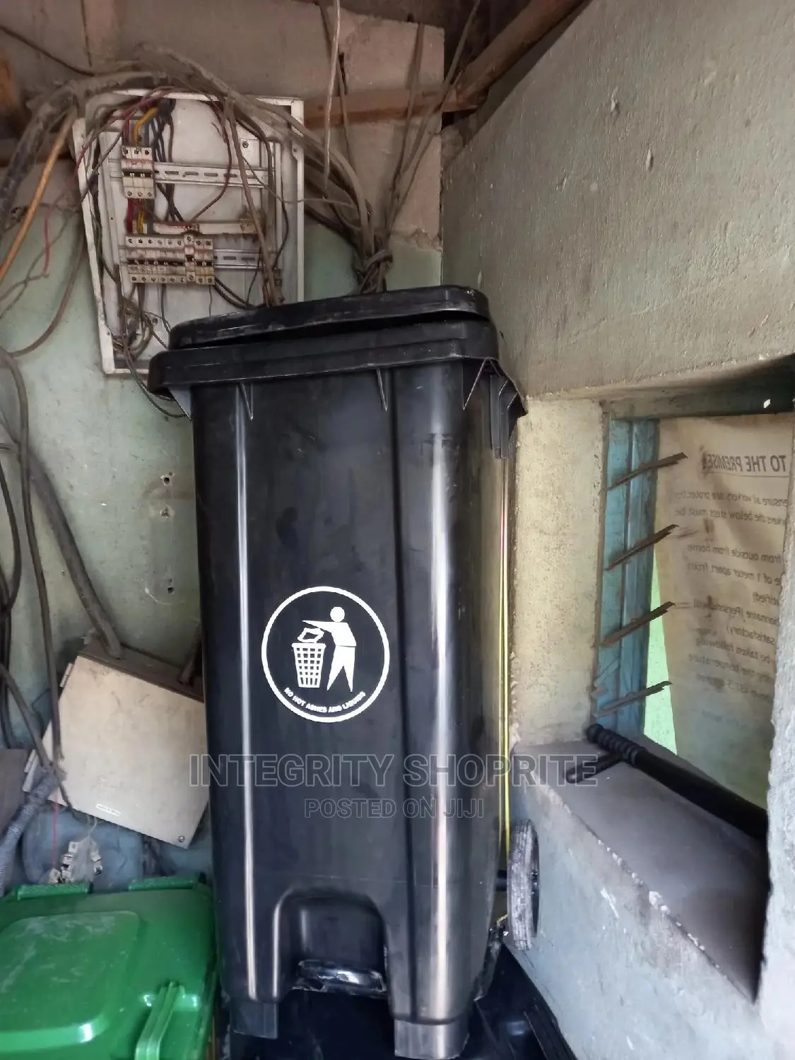 Industrial Waste Bin, Black 120l
