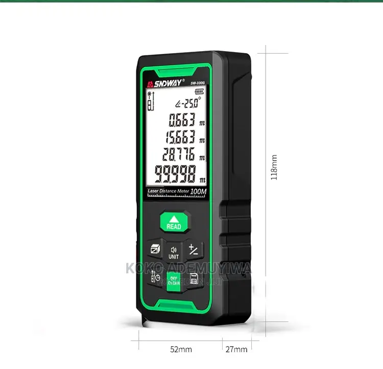 100m Outdoor Laser Distance Meter Rangefinder Digital Tape