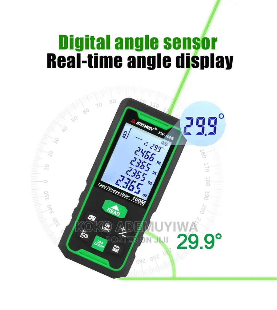 100m Outdoor Laser Distance Meter Rangefinder Digital Tape